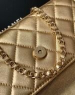 CHANEL 25S KELLY BAG 18 IN GOLD METALLIC LAMBSKIN WITH GOLD HARDWARE - Image 12