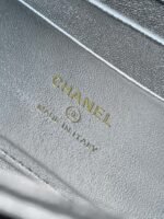 CHANEL 25S KELLY BAG 18 IN SILVER METALLIC LAMBSKIN WITH GOLD HARDWARE STYLE 1 - Image 18