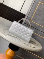 CHANEL 25S KELLY BAG 18 IN SILVER CAVIAR LEATHER WITH GOLD HARDWARE STYLE 2 - Image 12