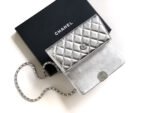 CHANEL 25S KELLY BAG 18 IN SILVER METALLIC LAMBSKIN WITH SILVER HARDWARE STYLE 3 - Image 11