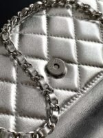CHANEL 25S KELLY BAG 18 IN SILVER METALLIC LAMBSKIN WITH SILVER HARDWARE STYLE 3 - Image 13