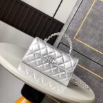 CHANEL 25S KELLY BAG 18 IN SILVER METALLIC LAMBSKIN WITH SILVER HARDWARE STYLE 3 - Image 10