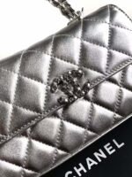 CHANEL 25S KELLY BAG 18 IN SILVER METALLIC LAMBSKIN WITH SILVER HARDWARE STYLE 3 - Image 8
