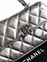 CHANEL 25S KELLY BAG 18 IN SILVER METALLIC LAMBSKIN WITH SILVER HARDWARE STYLE 3 - Image 17