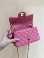 CHANEL 25S FLAP BAG 20 CM IN PINK LAMBSKIN WITH GOLD HARDWARE - Image 16