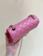 CHANEL 25S FLAP BAG 20 CM IN PINK LAMBSKIN WITH GOLD HARDWARE - Image 15