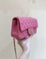 CHANEL 25S FLAP BAG 20 CM IN PINK LAMBSKIN WITH GOLD HARDWARE - Image 11