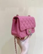 CHANEL 25S FLAP BAG 17 CM IN PINK LAMBSKIN WITH GOLD HARDWARE - Image 3