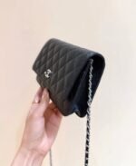 CHANEL 25S MINI FLAP BAG 19 IN BLACK CALFSKIN GOLD HARDWARE - Image 12