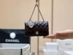 CHANEL 25S FLAP CHARM BAG 13 IN CHOCOLATE BROWN LAMBSKIN - Image 4