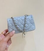 CHANEL 25S FLAP CHARM BAG 13 IN SKY BLUE LAMBSKIN - Image 2