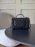 CHANEL 25S FLAP BAG 20 CM IN BLACK CAVIAR LEATHER WITH GOLD HARDWARE - Image 2