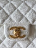 CHANEL 25S FLAP BAG 20 CM IN WHITE CAVIAR LEATHER WITH GOLD HARDWARE - Image 11