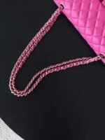 CHANEL 25S CLASSIC FLAP BAG 25 CM IN PINK LAMBSKIN WITH GOLD HARDWARE - Image 5