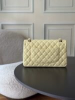 CHANEL 25S CLASSIC FLAP BAG 25 CM IN PALE BEIGE YELLOW LAMBSKIN WITH GOLD HARDWARE - Image 11