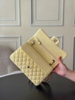 CHANEL 25S CLASSIC FLAP BAG 25 CM IN PALE BEIGE YELLOW LAMBSKIN WITH GOLD HARDWARE - Image 8
