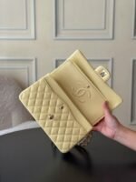 CHANEL 25S CLASSIC FLAP BAG 25 CM IN PALE BEIGE YELLOW LAMBSKIN WITH GOLD HARDWARE - Image 16