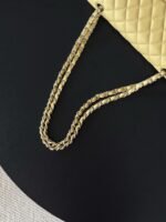 CHANEL 25S CLASSIC FLAP BAG 25 CM IN LIGHT YELLOW LAMBSKIN WITH GOLD HARDWARE - Image 9