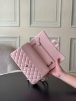 CHANEL 25S CLASSIC FLAP BAG 25 CM IN LIGHT PINK LAMBSKIN WITH GOLD HARDWARE - Image 17