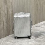 Small Arctic Silver Luxury Iconic Designer Suitcase