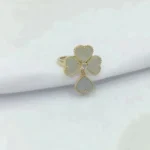SWEET CLOVER WHITE MOP RING - Rose Gold, 6