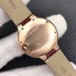 BALLON BLEU 33MM ROSE GOLD CASE DIAMOND BEZEL RED LEATHER - Image 18