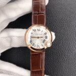 BALLON BLANC DE CARTIER QUARTZ ROSE GOLD BROWN LEATHER - Image 11