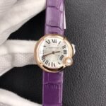 BALLON BLEU DE CARTIER QUARTZ ROSE GOD CASE PURPLE LEATHER - Image 2
