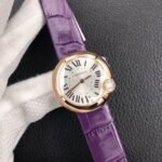 BALLON BLEU DE CARTIER QUARTZ ROSE GOD CASE PURPLE LEATHER - Image 3
