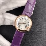 BALLON BLEU DE CARTIER QUARTZ ROSE GOD CASE PURPLE LEATHER - Image 13