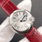 BALLON BLANC DE CARTIER QUARTZ STEEL CASE RED LEATHER - Image 10