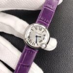 BALLON BLANC DE CARTIER QUARTZ STEEL CASE PURPLE LEATHER - Image 4