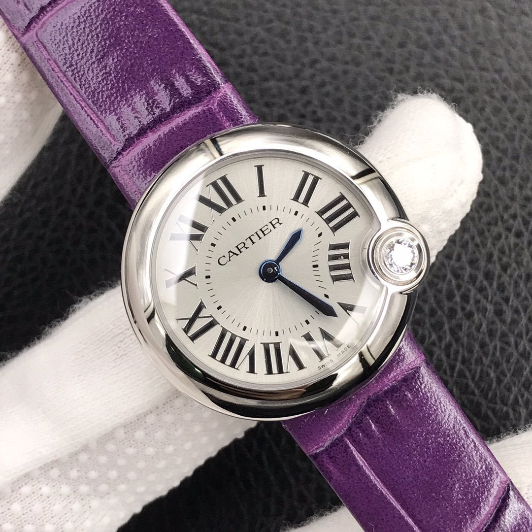 13248170864122792_304edfbb-a6e2-4f71-a17f-e9b29fa52dad BALLON BLANC DE CARTIER QUARTZ STEEL CASE PURPLE LEATHER - Image 1