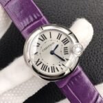 BALLON BLANC DE CARTIER QUARTZ STEEL CASE PURPLE LEATHER - Image 10