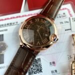 BALLON BLEU 42 ROSE GOLD CASE BROWN DIAL LEATHER BRACELET - Image 8