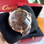 BALLON BLEU 42 ROSE GOLD CASE BROWN DIAL LEATHER BRACELET - Image 9