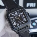 SANTOS 40MM BLACK CASE LEATHER STRAP - Image 10