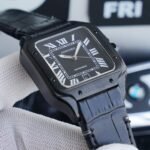 SANTOS 40MM BLACK CASE LEATHER STRAP - Image 13