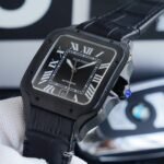 SANTOS 40MM BLACK CASE LEATHER STRAP - Image 14