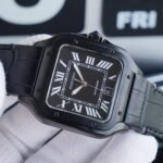 SANTOS 40MM BLACK CASE LEATHER STRAP - Image 6