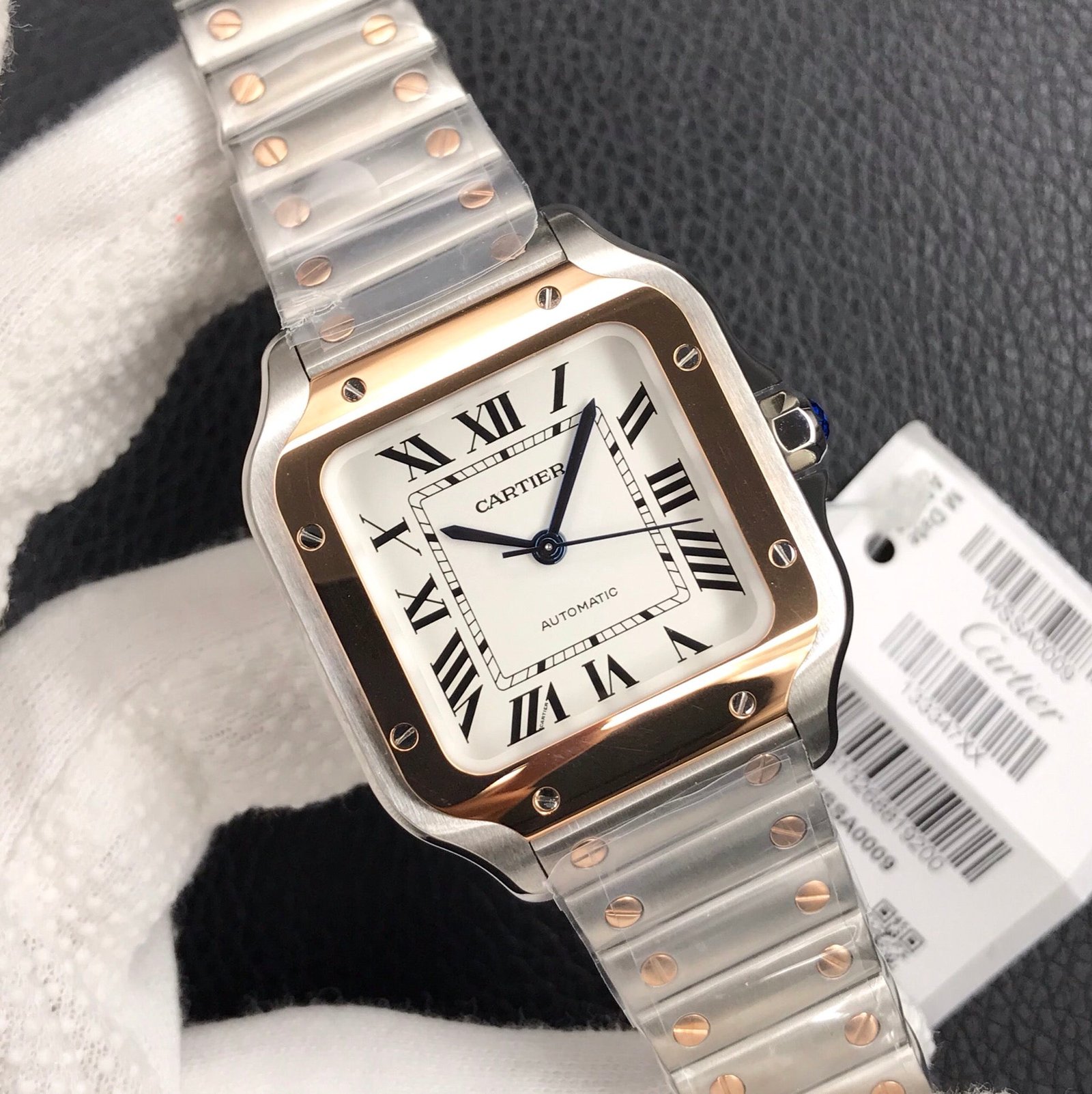 13271367266675123_94211152-674f-43d9-adb4-f5ec2dad9f64 SANTOS LADY 35.1MM ROSE GOLD STEEL - Image 1