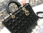 LARGE LADY BAG 32CM BLACK CANNAGE LAMBSKIN - Image 14