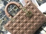 LARGE LADY BAG 32CM BEIGE CANNAGE LAMBSKIN - Image 3