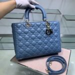 LARGE LADY BAG 32CM BLUE CANNAGE LAMBSKIN - Image 10