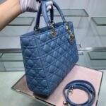 LARGE LADY BAG 32CM BLUE CANNAGE LAMBSKIN - Image 12