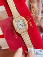 SANTOS LADY 35MM QUARTZ 35MM GOLD DIAMOND - Image 2
