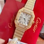 SANTOS LADY 35MM QUARTZ 35MM GOLD DIAMOND - Image 8