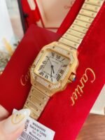 SANTOS LADY 35MM QUARTZ 35MM GOLD DIAMOND - Image 3
