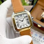 SANTOS 38MM GOLD STEEL AUTOMATIC LEATHER - Image 8