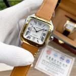 SANTOS 38MM GOLD STEEL AUTOMATIC LEATHER - Image 11